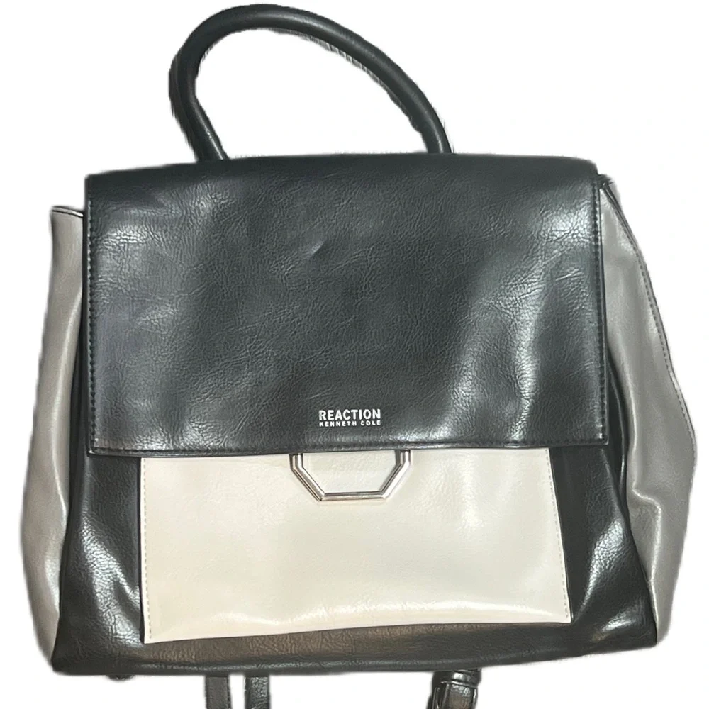 Kenneth Cole Reaction Black and Cream Backpack